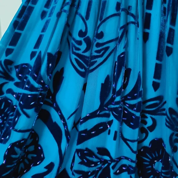 Hale Bob Velvet Print Silk Blend Dress Size X-Small - Picture 12 of 16